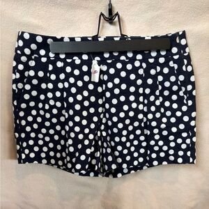 J. Crew Factory Navy Polka dot pleated shorts